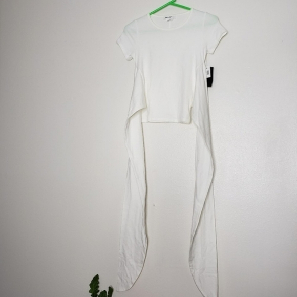 Wrap Tie Criss Cross Top Crop White Unique Bohemian Boutique Womens Extra Long - Picture 11 of 12